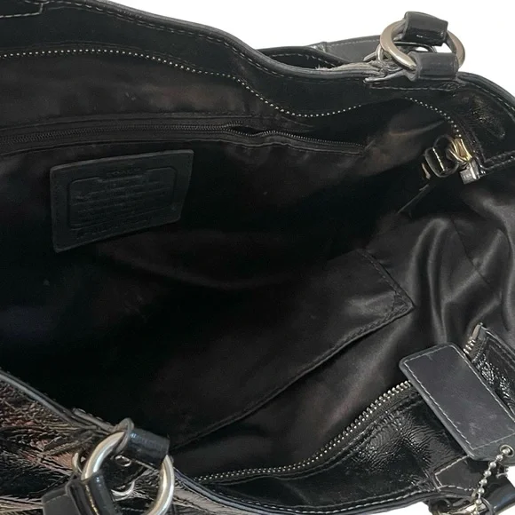 ❤️ Coach Black Patent Leather Gallery North/South Tote F19818 - Picture 12 of 13